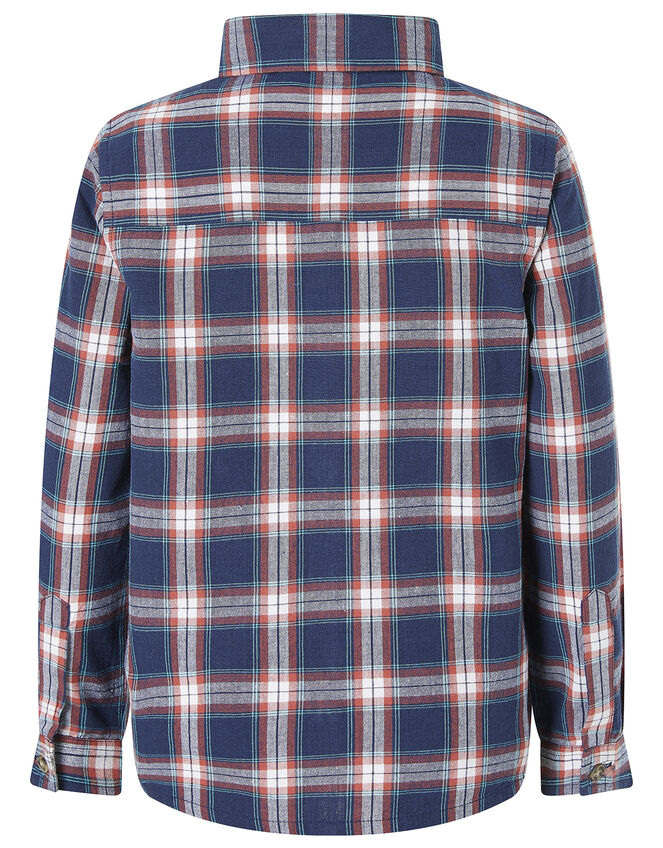Check Shirt in Pure Cotton, Blue (NAVY), large