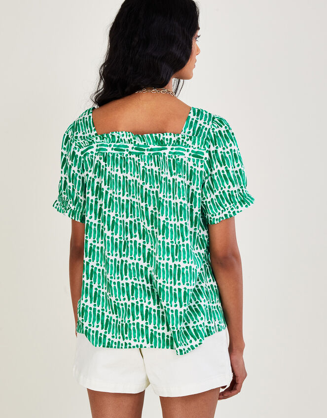Benita Square Neck Top, Green (GREEN), large