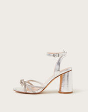 Darla Diamante Bow Heel Sandals, Silver (SILVER), large