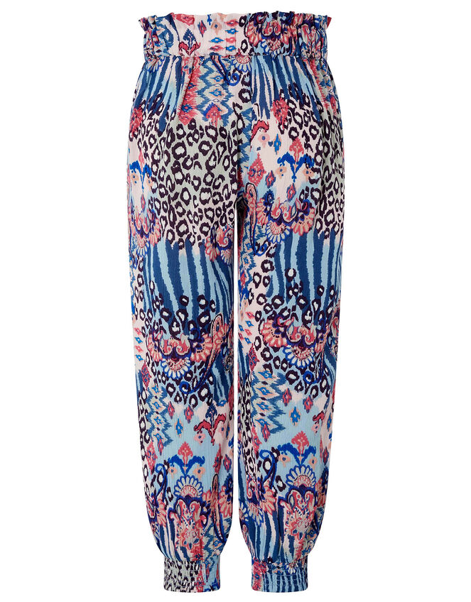 Mercy Printed Trousers in LENZING™ ECOVERO™, Blue (BLUE), large