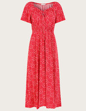 Sainy Geometric Print Dress, Red (RED), large