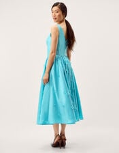 Odette Floral Appliqu&eacute; Fit & Flare Midi Dress, Blue (PALE BLUE), large