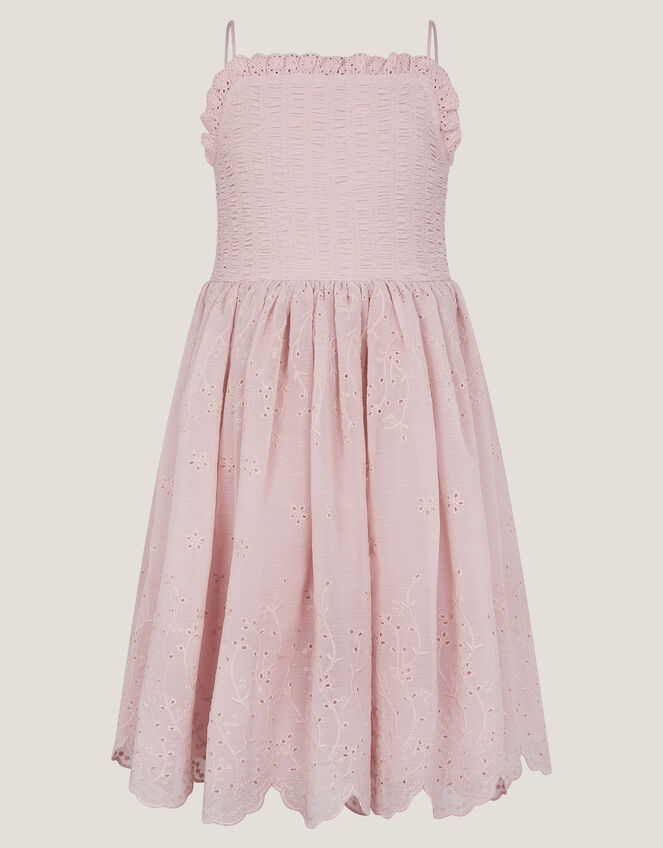 Clementine Strappy Broderie Dress, Pink (PINK), large
