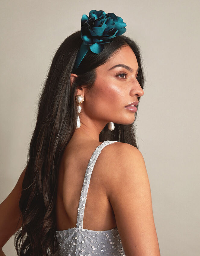 Corsage Headband, Teal (TEAL), large