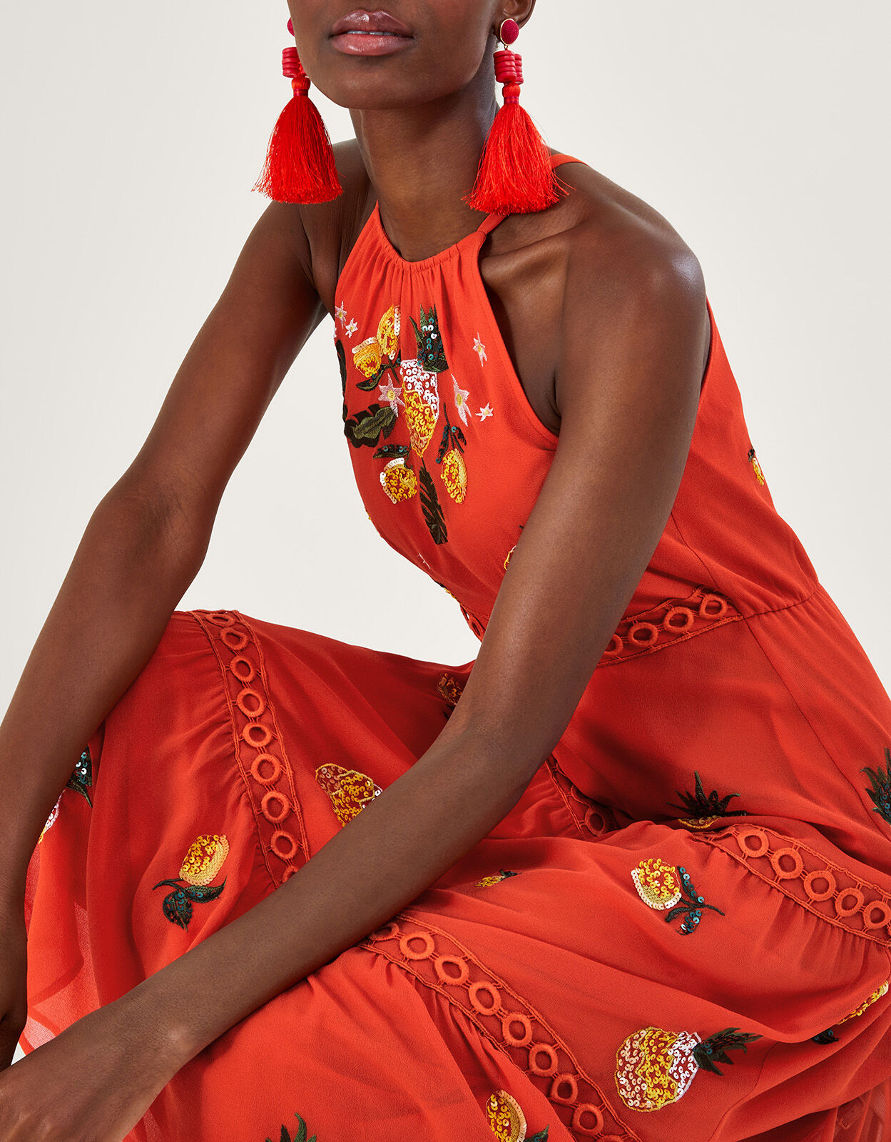 Orange shop dress monsoon