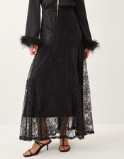 Luna Lace Maxi Skirt, Black (BLACK), large