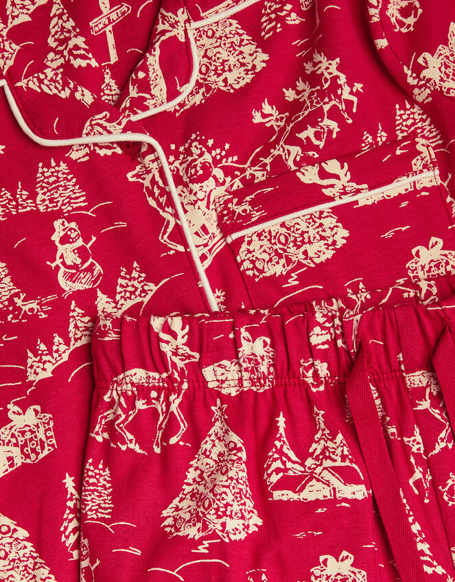 Christmas Print Long Pyjamas Set, Red (RED), large