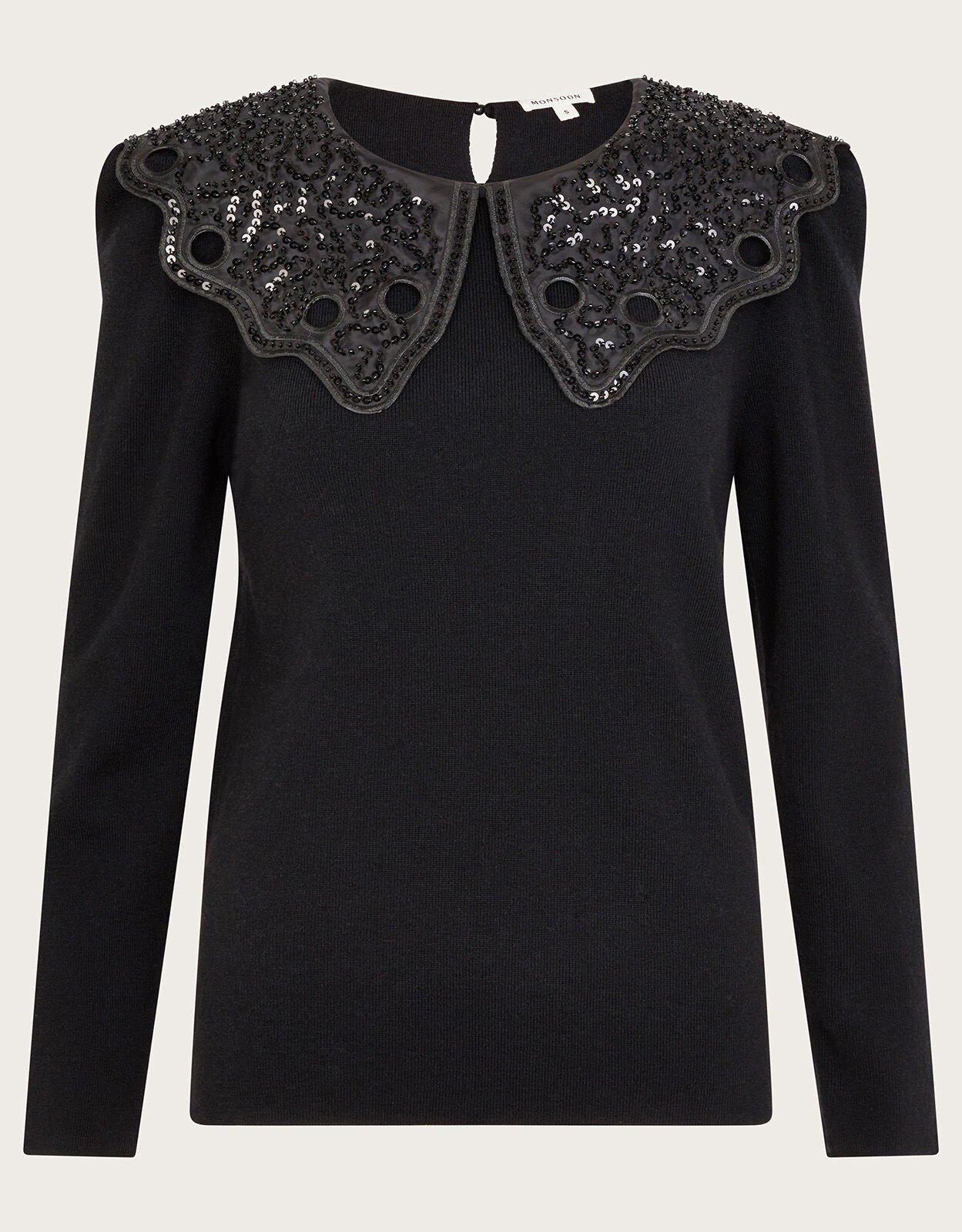 Black beaded jumper sale