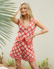 Chinti & Parker Sun Print Shorts, RED BRICK, large