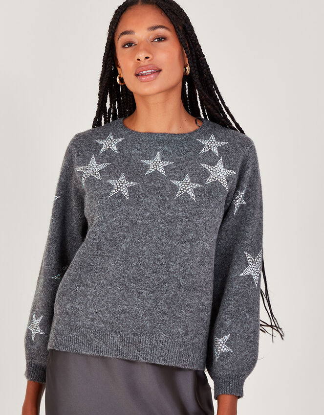 Sabrina Star Jumper, Grey (GREY), large