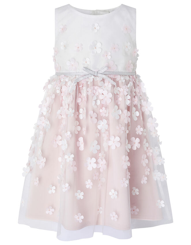 Baby 3D Floral Dress, Ivory (IVORY), large