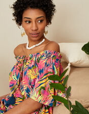 Palm Print Jersey Top with Sustainable Cotton, Multi (MULTI), large