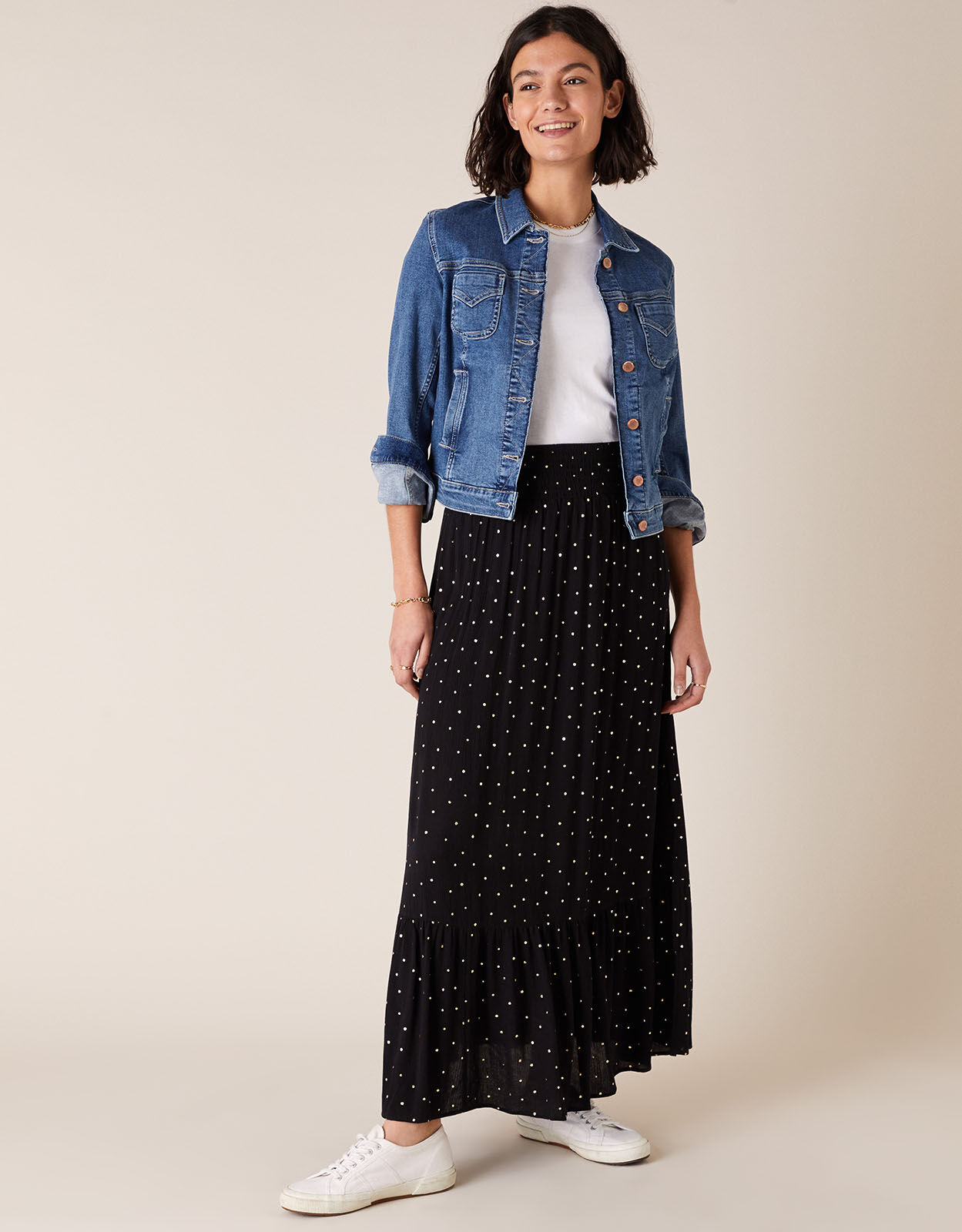 Viscose Georgette Mixed Floral And Lace Tiered Maxi Skirt | Nasty Gal
