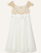 Estella Embroidered Dress , Gold (GOLD), large