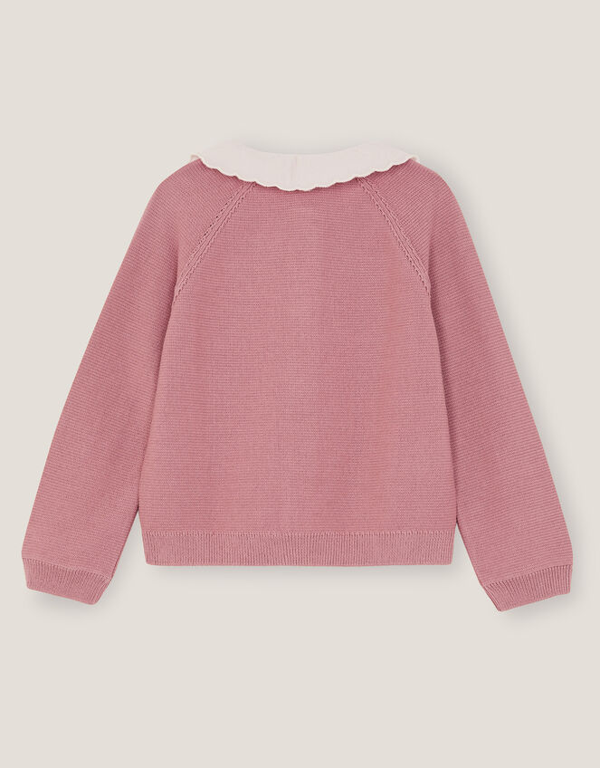 Baby Eve Embroidered Collar Cardigan, Pink (PINK), large