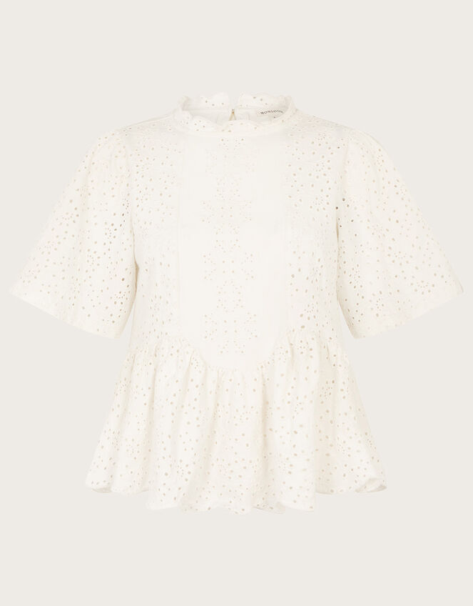 Schiffli Detail Top, Ivory (IVORY), large