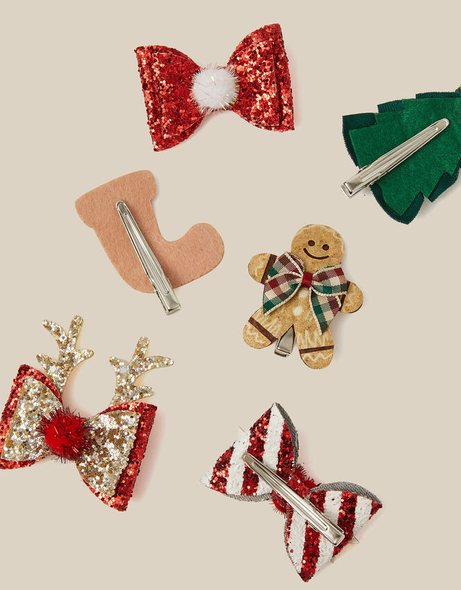 6-Pack Christmas Hair Clips, , large
