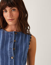 Ottilie Stripe Denim Midi Dress, Blue (DENIM BLUE), large