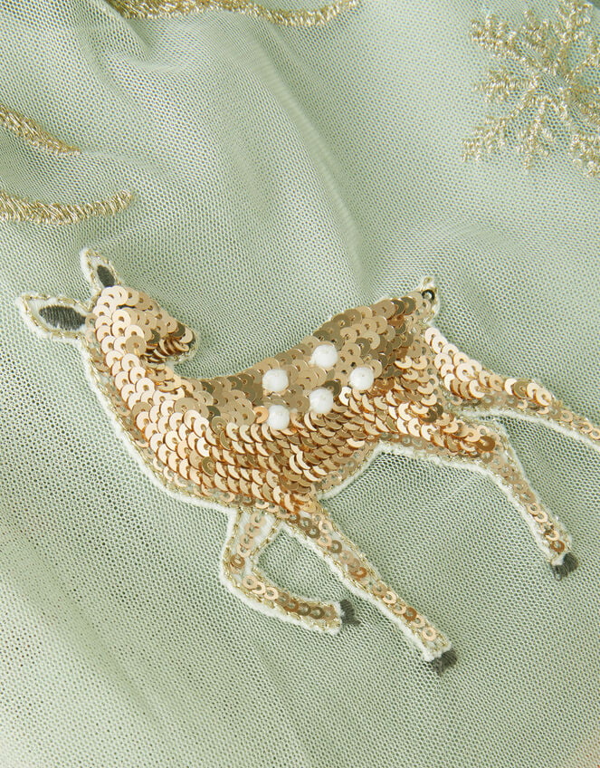 Enchanted Tulle Ruffle Christmas Dress, Green (GREEN), large