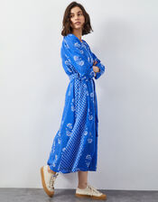 East Amber Floral Print Midi Dress, Blue (BLUE), large