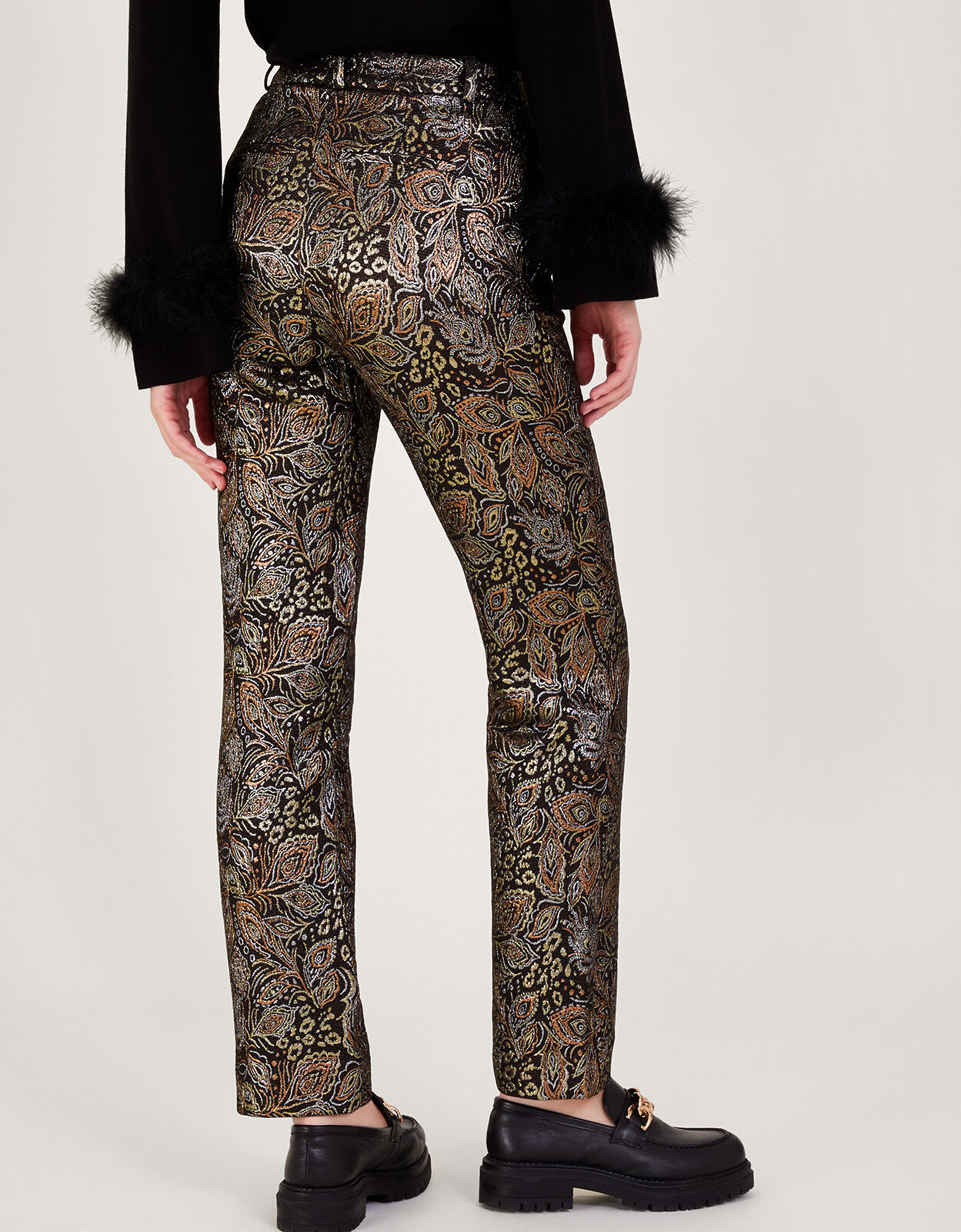 Joni Jacquard Trousers Black