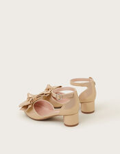 Patent Bow Two-Part Heels, Gold (GOLD), large