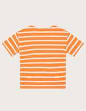 Shark Stripe T-Shirt , Orange (ORANGE), large