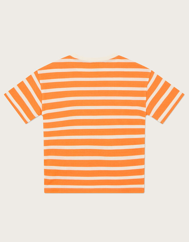 Shark Stripe T-Shirt , Orange (ORANGE), large
