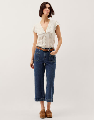 Arlo Regular Cropped Jeans, Blue (MID AUTHENTIC BLUE), large