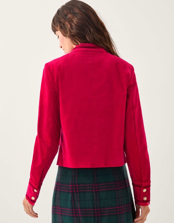 Monsoon x Sarah Corbett-Winder Velvet Military Jacket, Red (RED), large