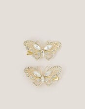 2-Pack Jewel Butterfly Hair Clips, , large