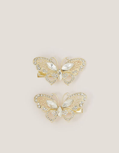 2-Pack Jewel Butterfly Hair Clips, , large