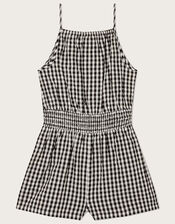 Gingham Playsuit, Black (BLACK), large