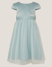 Satin Bridesmaid Dress, Green (SAGE), large