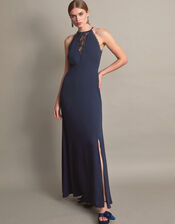 Jackie Lace Halter Dress, Blue (NAVY), large