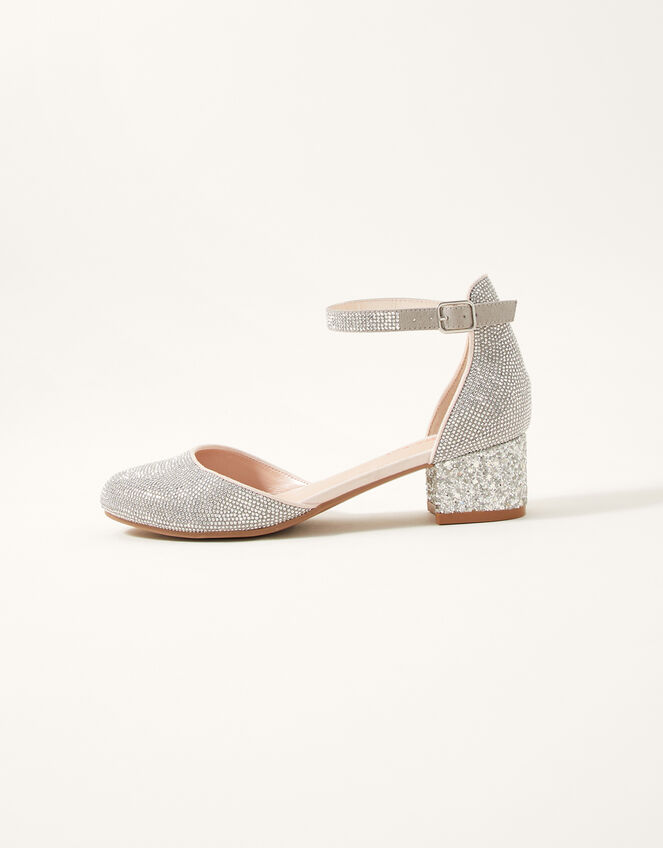 Diamante Two-Part Heels, Silver (SILVER), large