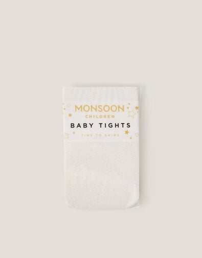 Baby Diamond Butterfly Tights, Ivory (IVORY), large