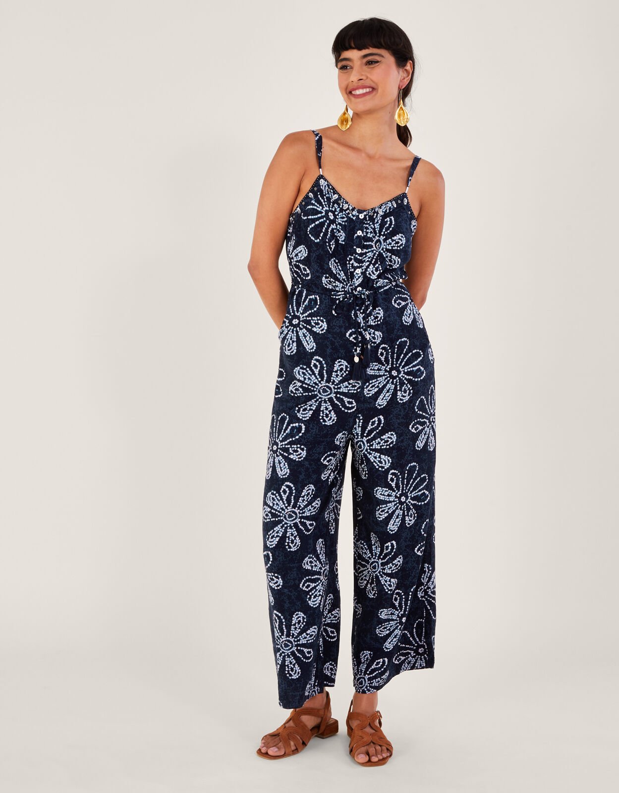 Blue flower jumpsuit top