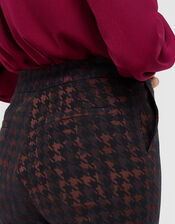Harriet Houndstooth Jacquard Trousers, Red (BURGUNDY), large