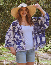 One Hundred Stars Giant Willow Print Short Kimono, , large