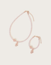 Unicorn Pendant Tube Necklace and Bracelet Set, , large