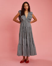 Sundress Shandrani Gingham Maxi Dress, Black (BLACK WHITE), large