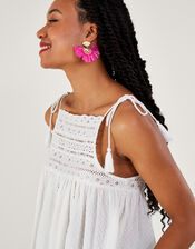 Halter High Neck Detail Cami, White (WHITE), large