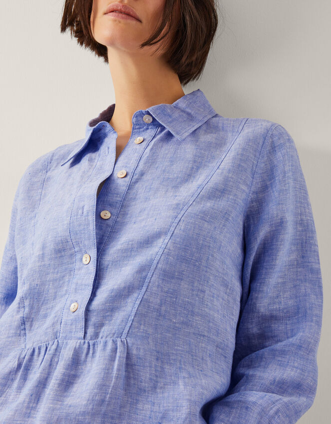 Lola Linen Shirt, Blue (BLUE), large