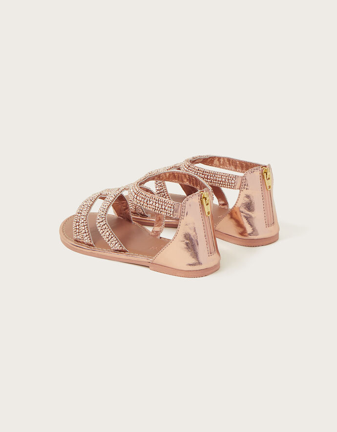 Beaded Strappy Sandals Gold Girls' Sandals Monsoon UK.