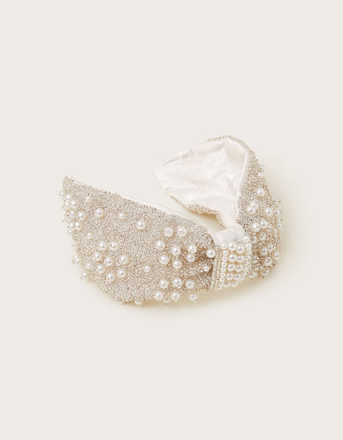 Handmade Cotton Elastic Pearl Headband 05