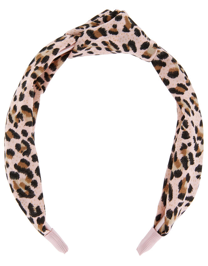 Leopard Knotted Headband, , large