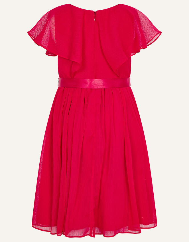 Sequin Cape Sleeve Dress, Red (RED), large