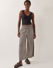 Geena Geometric Print Wide Leg Trousers, Black (BLACK), large
