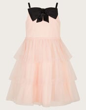 Paris Bow Tulle Ruffle Dress, Pink (PINK), large